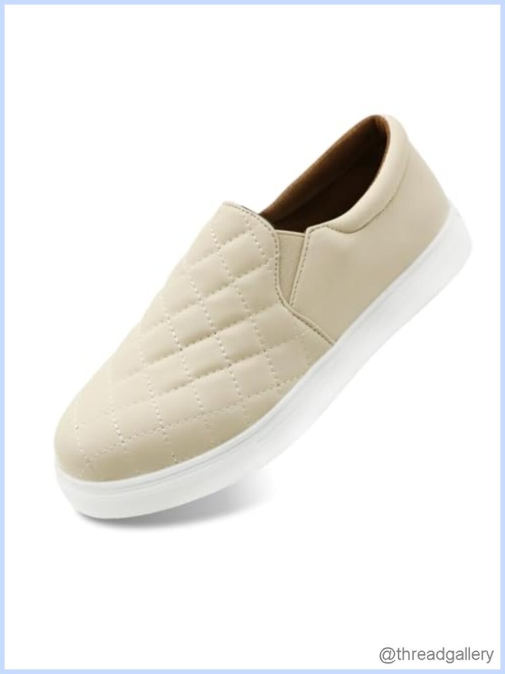 Women's Faux Leather Loafers Slip-On Quilted Round Toe Low Heel Comfy